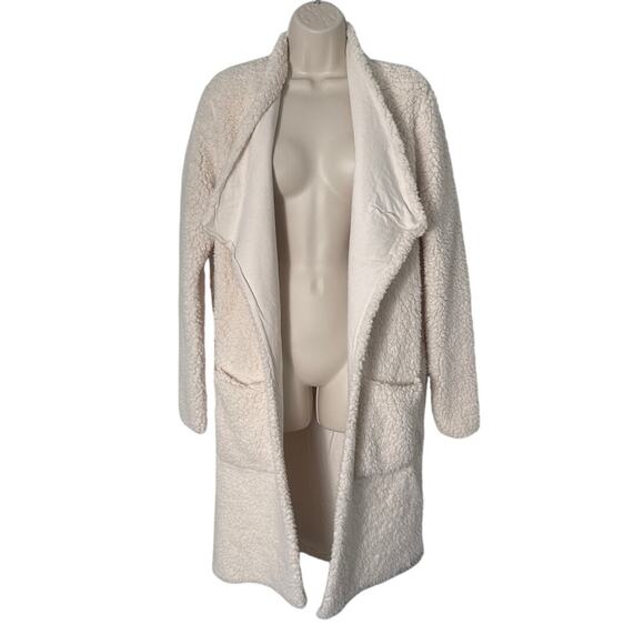 NSF Toni Teddy Faux Fur Long Duster Coat in Ivory Size M - Picture 6 of 14